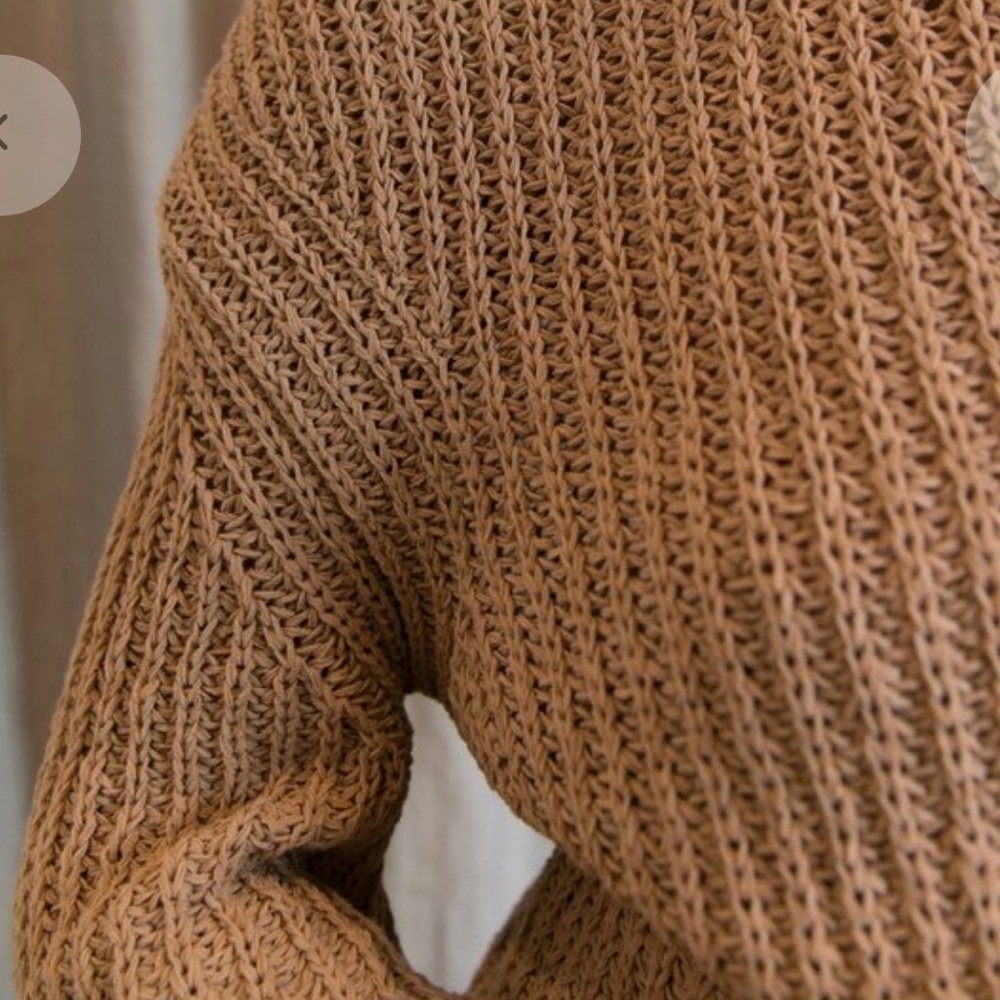 NANUSHKA Saio Open Back Chunky Open Weave Crewneck Sweater Nude $365 Medium - Picture 3 of 12